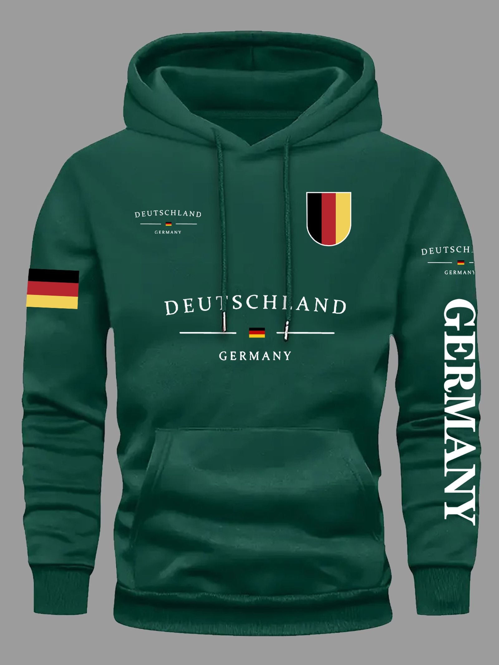 German Flag Print Hooded Sweatshirt for Men and Women