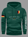 German Flag Print Hooded Sweatshirt for Men and Women
