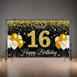 Sweet 16 Birthday Banner with Glitter Design