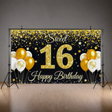 Sweet 16 Birthday Banner with Glitter Design