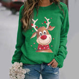 3D Reindeer Print Christmas Sweatshirt for Women