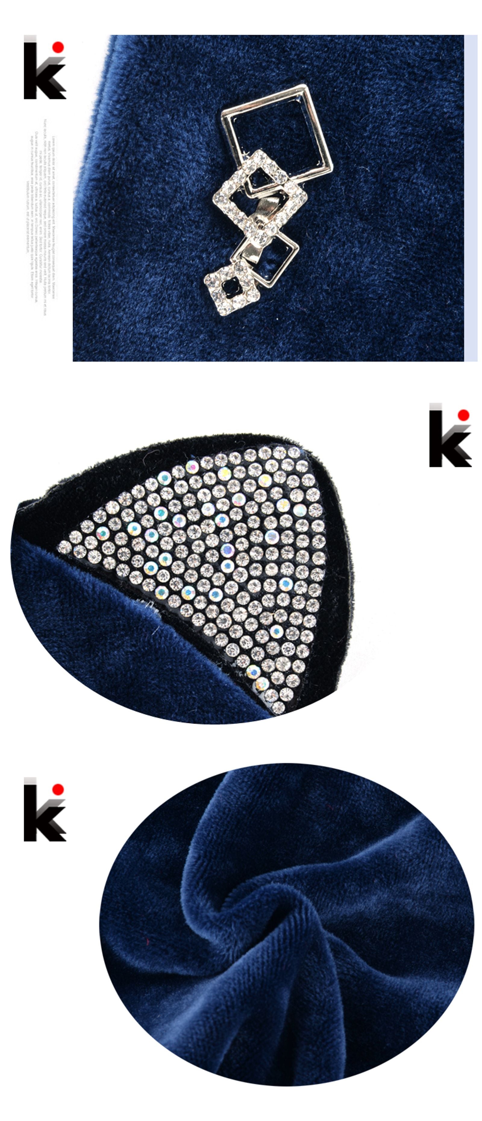 Women's Warm Velvet Cat Beanie with Flashing Rhinestones