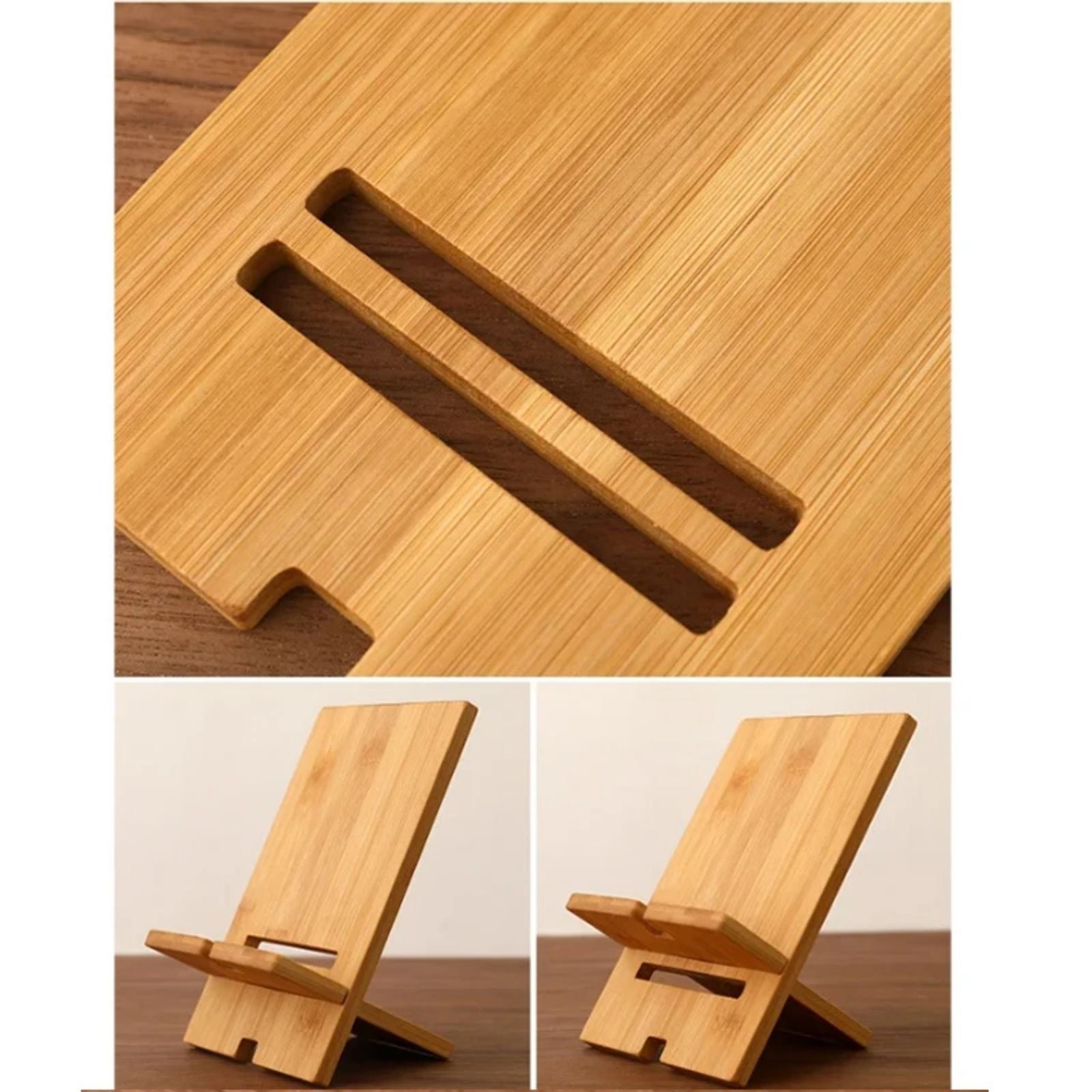 Bamboo Phone Holder - Multi-functional Charging Stand
