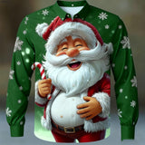 2025 Christmas Men's Vintage Santa Claus Long Sleeve Shirt