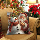 Christmas Decorative Throw Pillow Covers - Santa, Snowman, Elk