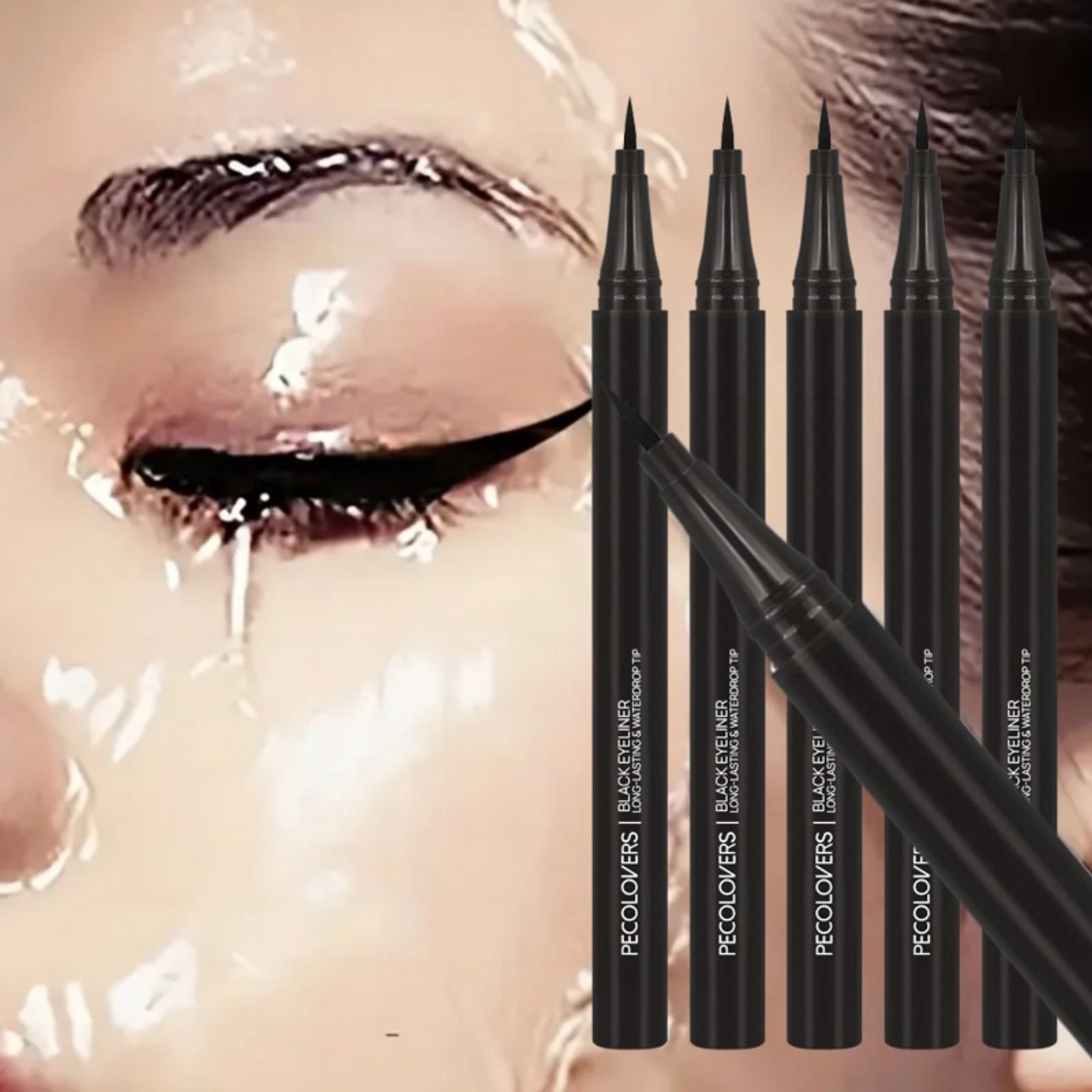 5PCS Smooth Liquid Eyeliner Pen Set - Waterproof & Long-lasting