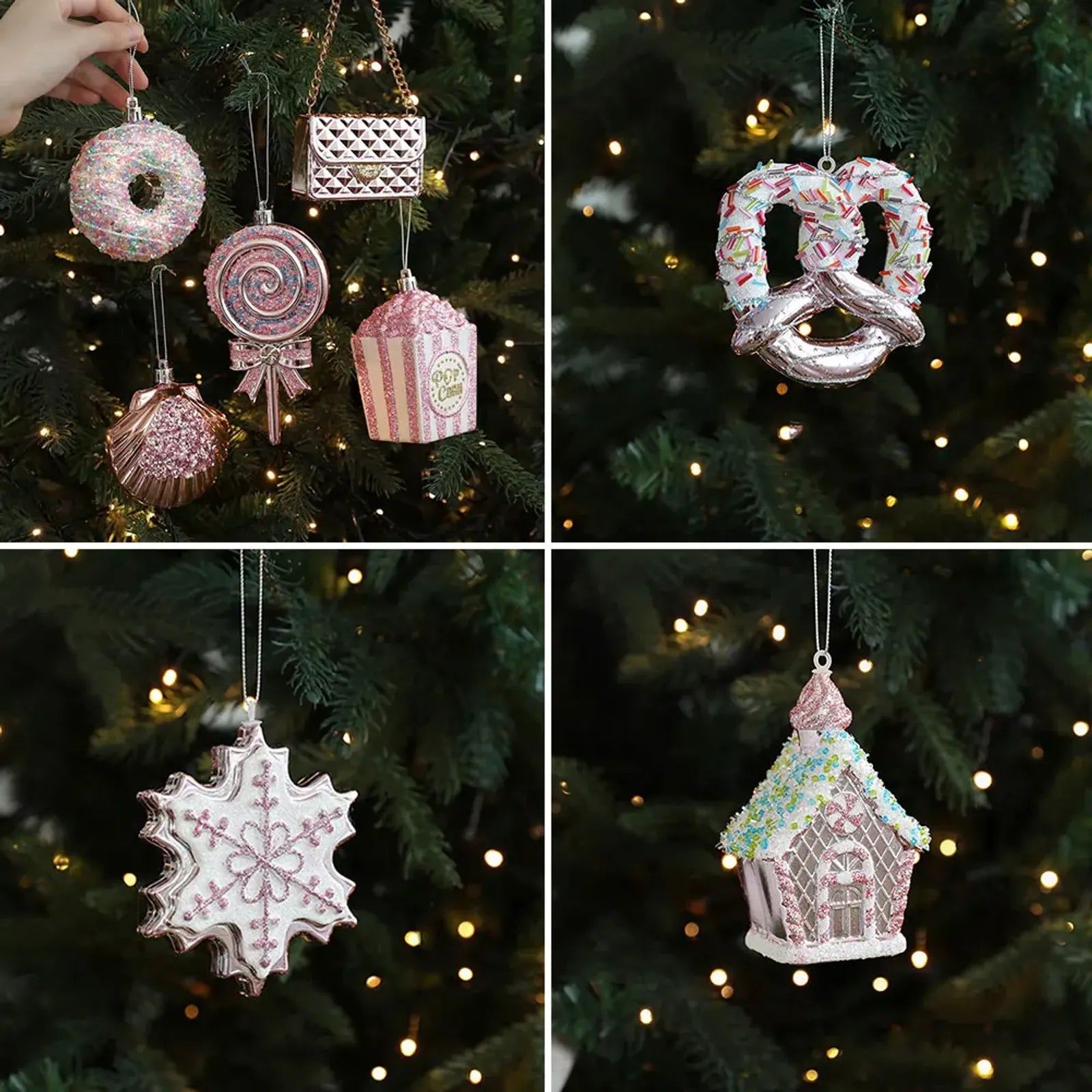 DIY Cartoon Christmas Ice Cream Pendant - 3D Snowflake Ornament