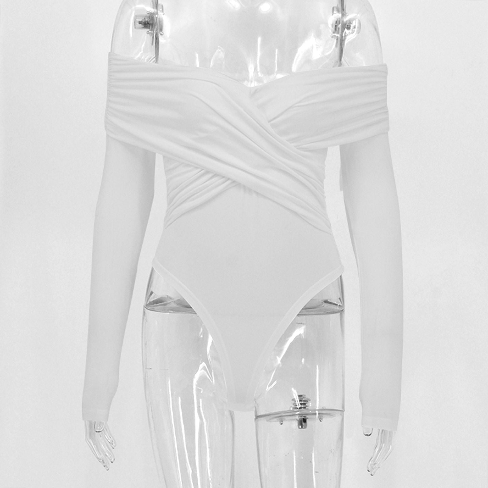 Women's Crossed Bodysuit with Long Sleeves