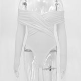 Women's Crossed Bodysuit with Long Sleeves