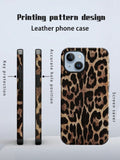 Leopard Print PU Leather Shock-Proof Phone Case for iPhone