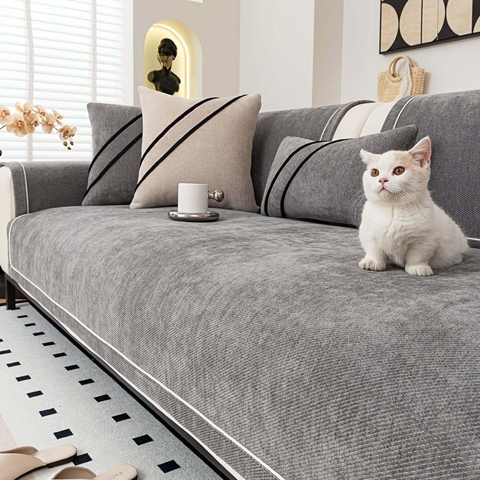 Luxurious Chenille Non-Slip Sofa Protector