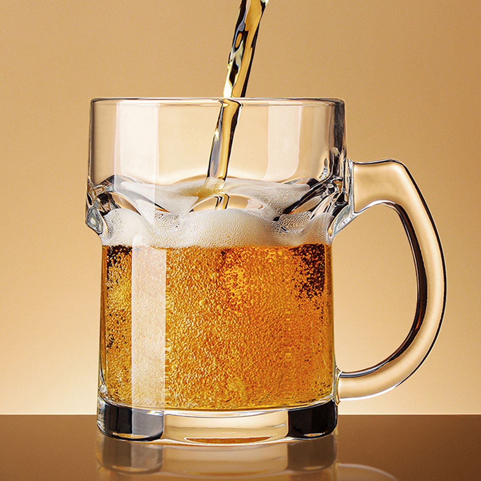 Lilac Thickened Glass Beer Mug - 405-500ml Heavy Duty Cup