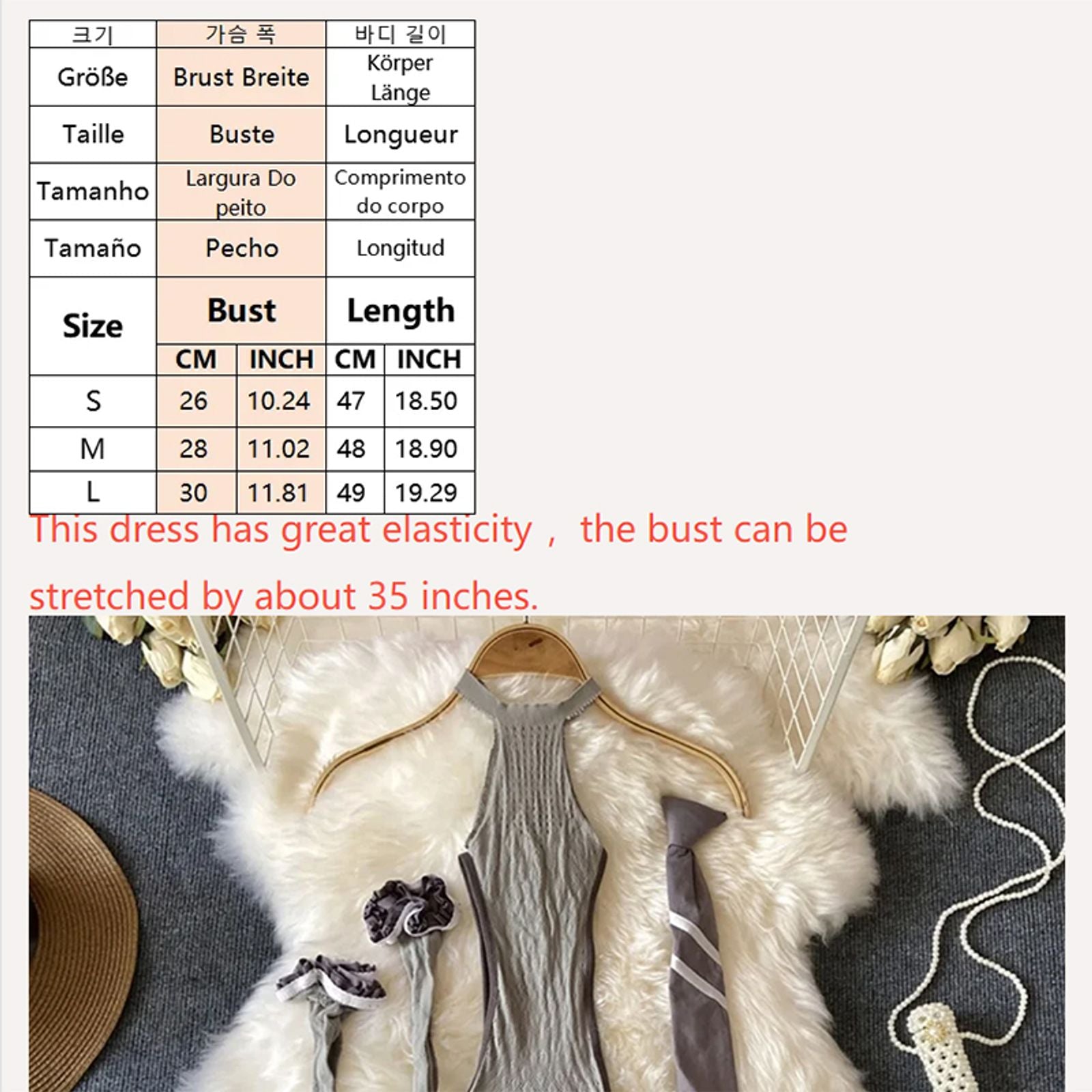 Gray Sexy Hollow Mesh Halter Mini Dress with Stockings