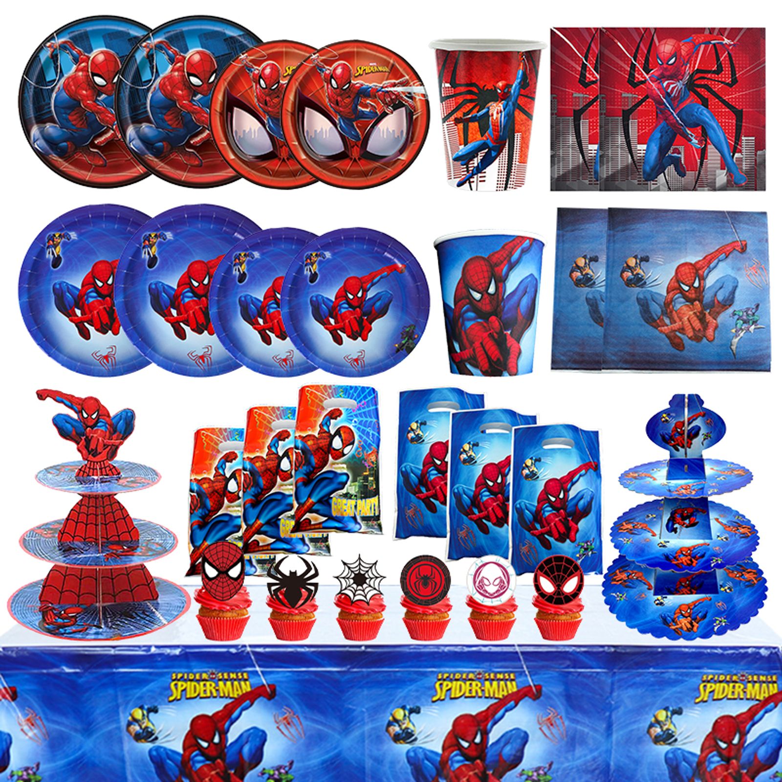Spiderman Birthday Tableware Set for Kids