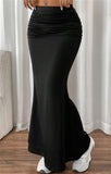 Women’s Solid Slim Fishtail Skirt - Elegant & Casual Dress