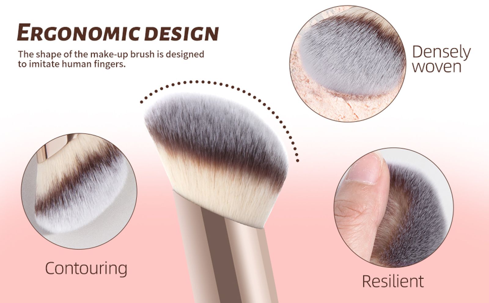 3 PCS Double-Ended Kabuki Brush Set for Makeup Blending