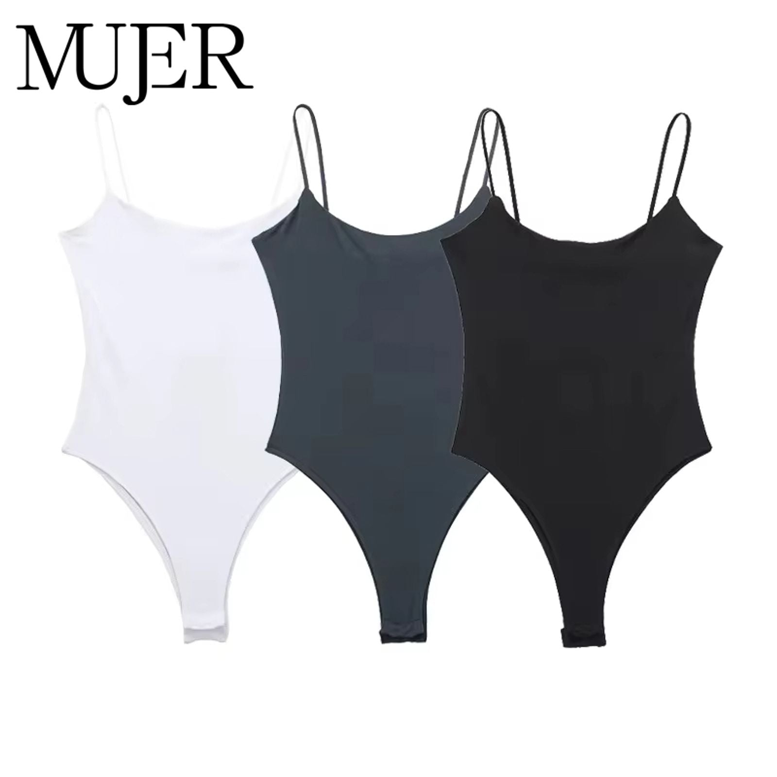 Backless Sexy Bodysuit for Women in White and Black