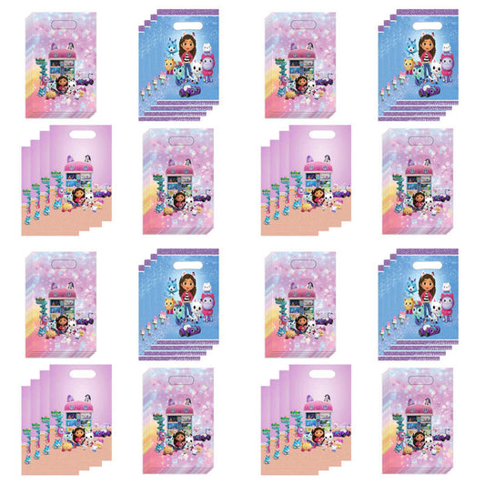 Gabby Dollhouse Theme Plastic Gift Bags for Kids' Parties