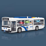 Large Police Bus Pull Back Vehicle with Lights and Music