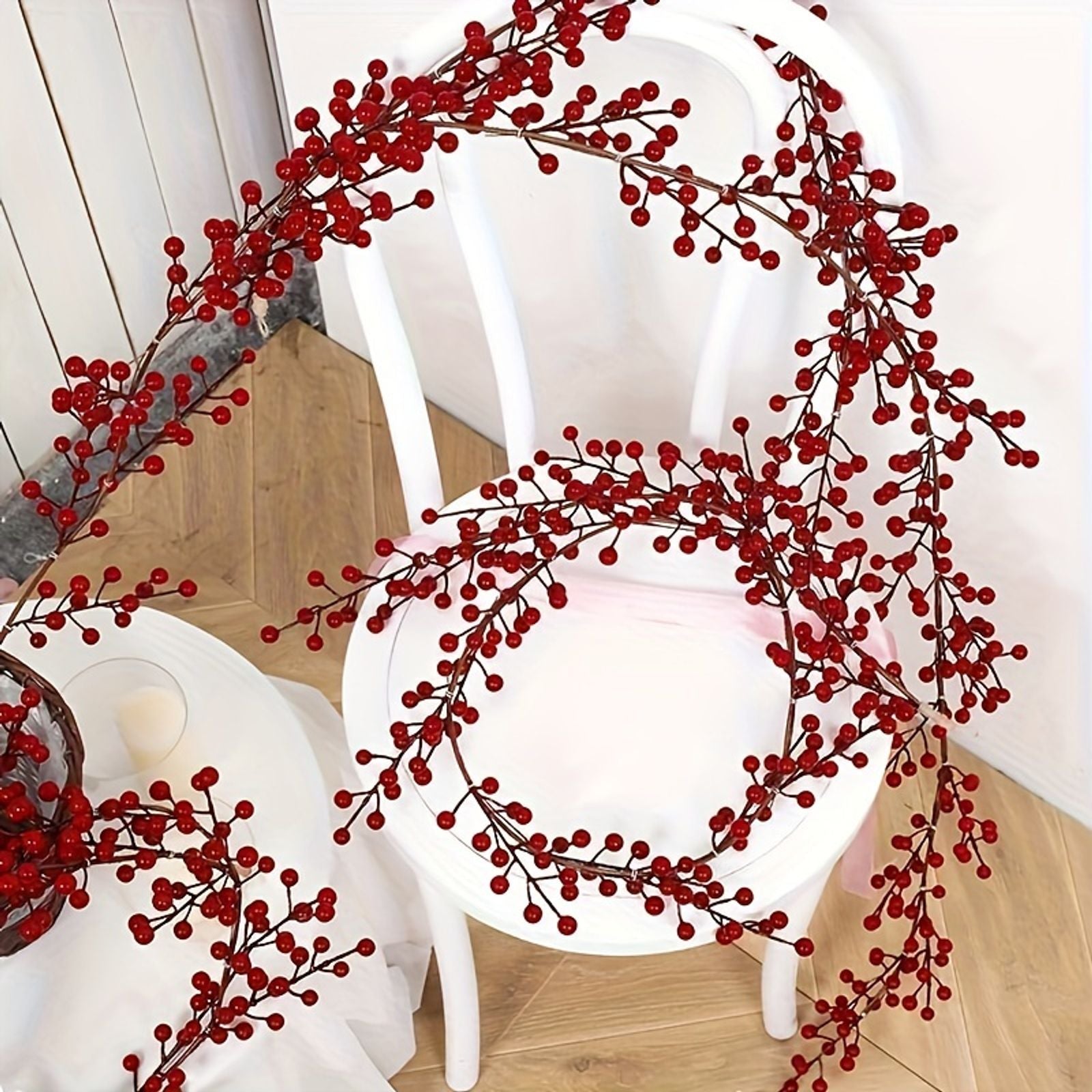 190cm Artificial Cranberry Vine for Festive Decor