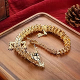 Majestic 3D Golden Dragon Statue with Movable Limbs