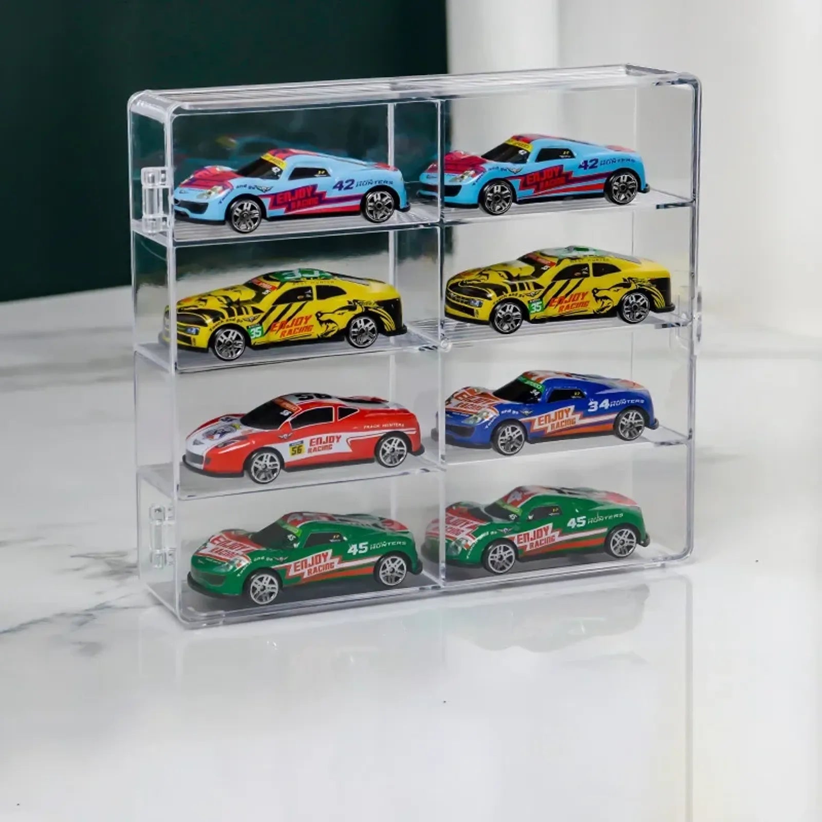 Acrylic Car Display Box 1:64 for Hot Wheels - 8 Grid Rack
