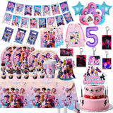 Kpop Demon Hunter Birthday Party Decoration Set