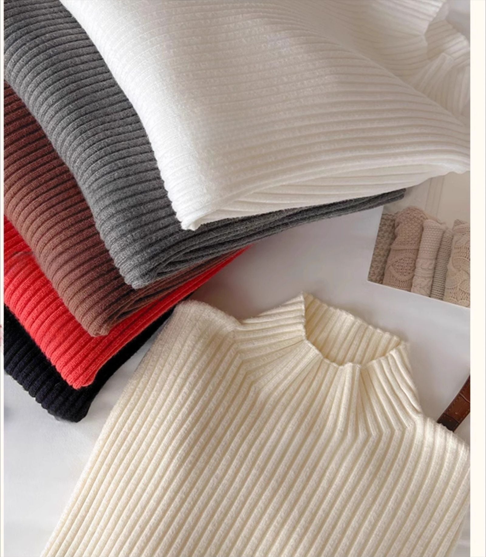 Solid Color Slim Turtleneck Sweater for Women