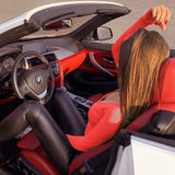 Orange Neon Long Sleeve Bodysuit for Women