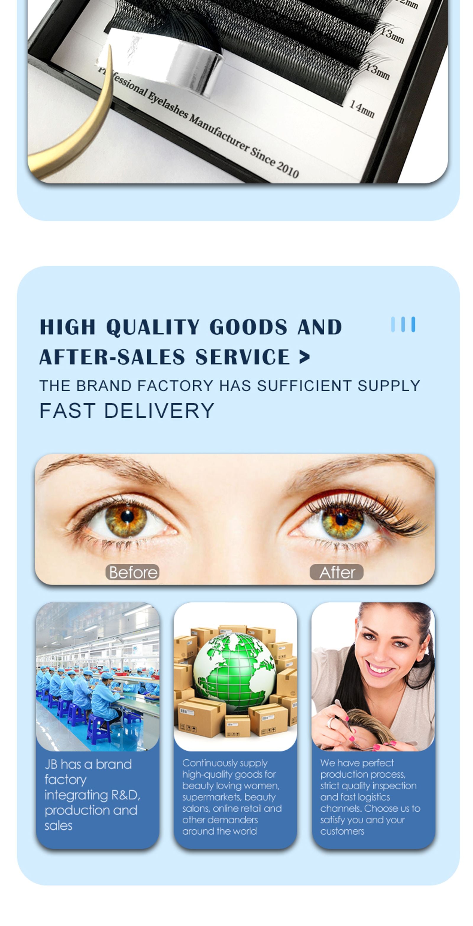 3D 4D 5D Fake Eyelashes - Naturally Curled Premade Volume Fans