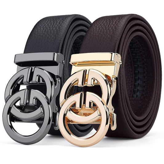 Luxury Double G Buckle Leather Belt for Men and Women