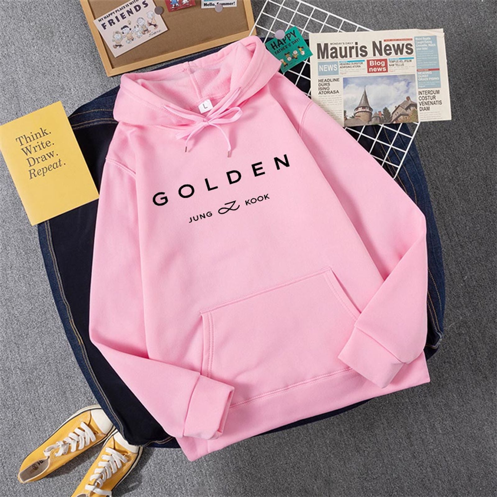 2024 Jungkook Kpop Vintage Hoodie - Unisex Sweatshirt