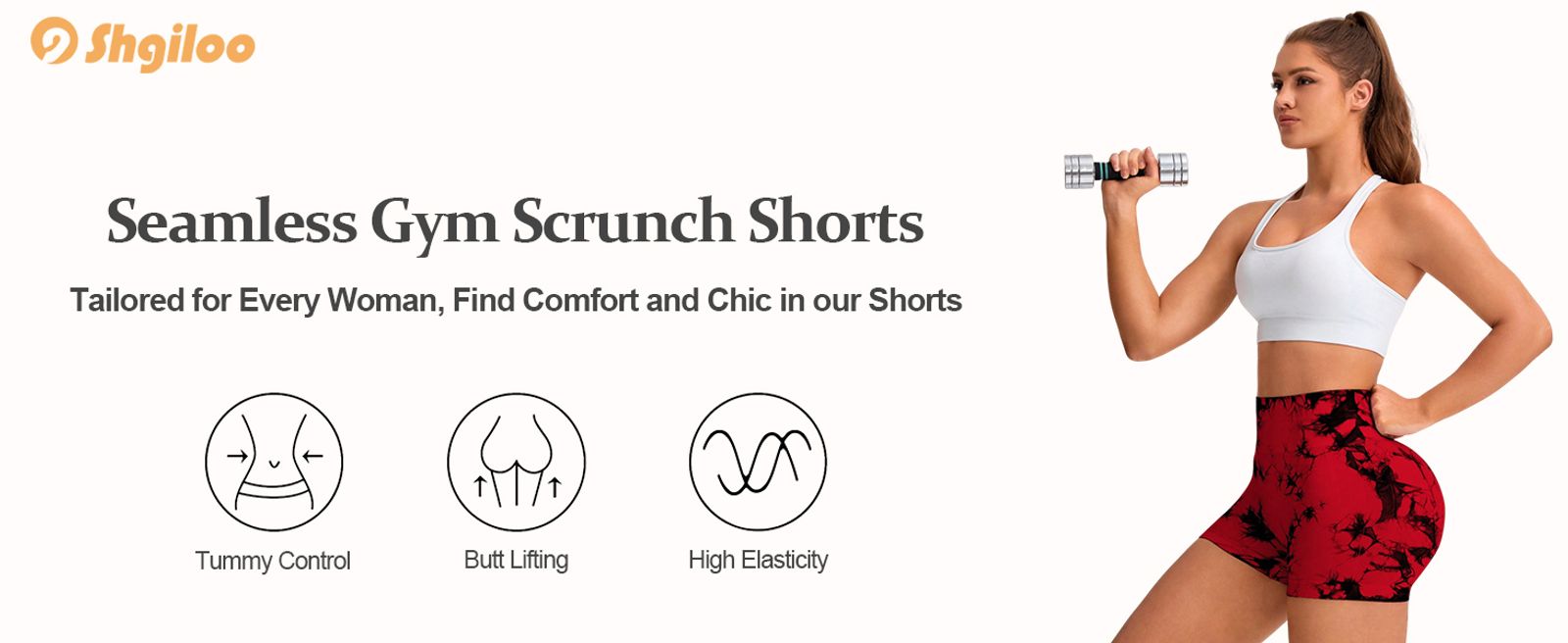 2pcs Women's High-Waist Tie-Dye Yoga Shorts