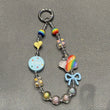 Rainbow Beaded Phone Charm with Colorful Bow and Star Design