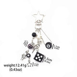 Punk Black Love Cross Fish Bone Pendant Keychain