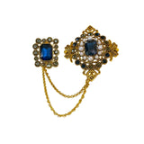 Studded Pearl Shaped Square Brooch for Women