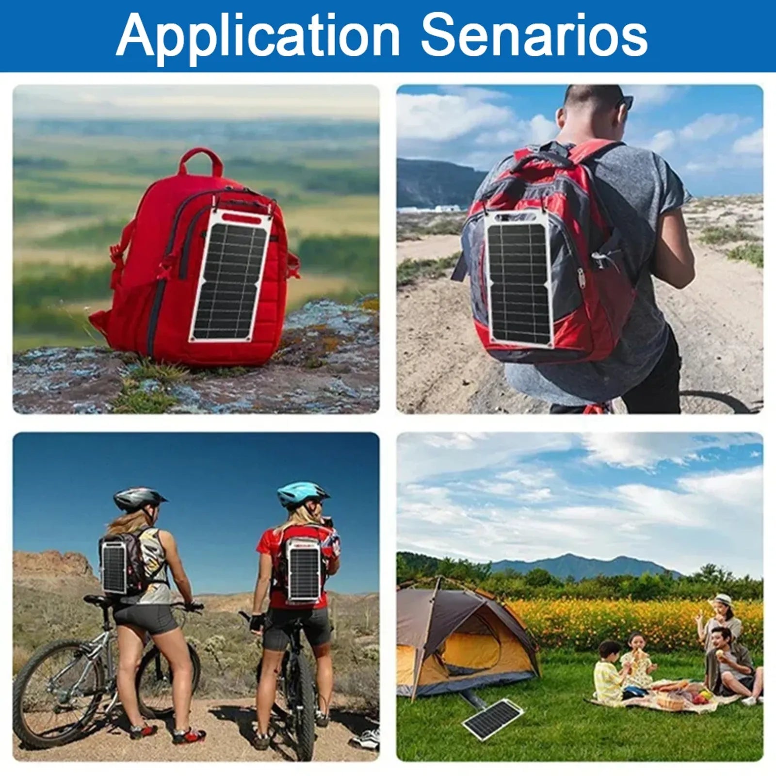 35W Portable Solar Panel with USB Charger for Outdoor Use