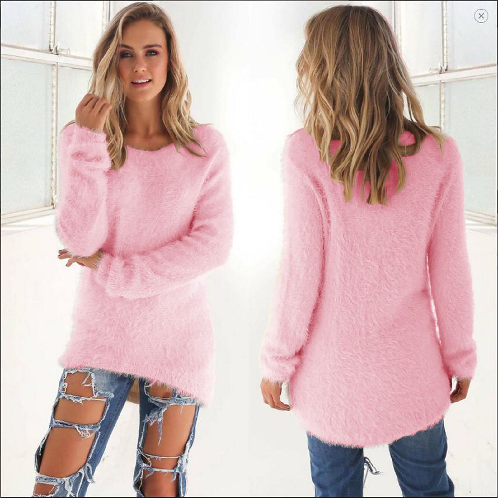Plus Size Women's Warm Knitted Pullover Sweater
