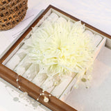 Handmade Floral Feather Brooch with Pearl Tassel