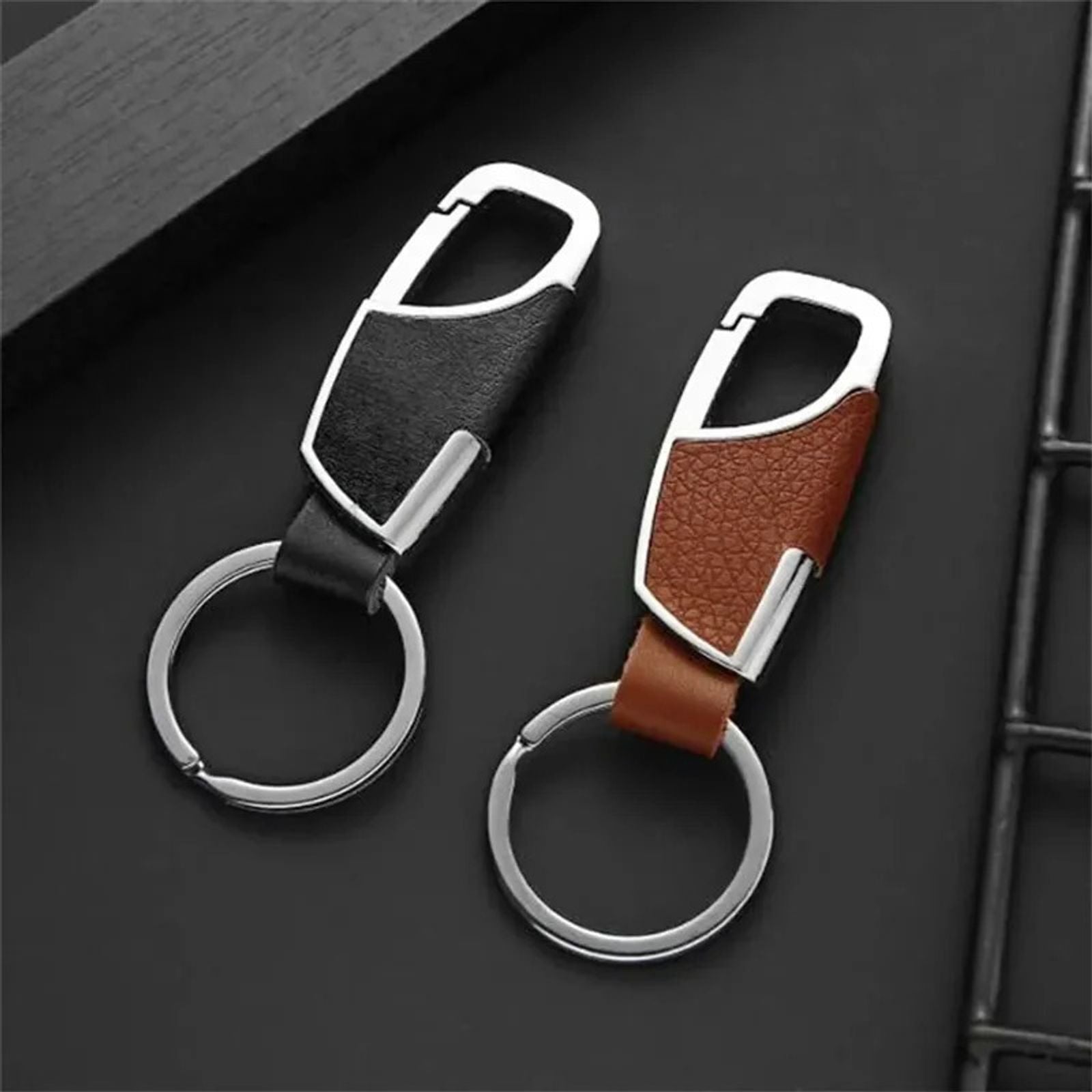 Trendy Leather Keychain - Unisex Metal Waist Key Ring