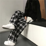 Oversized Black Plaid Women’s Sweatpants