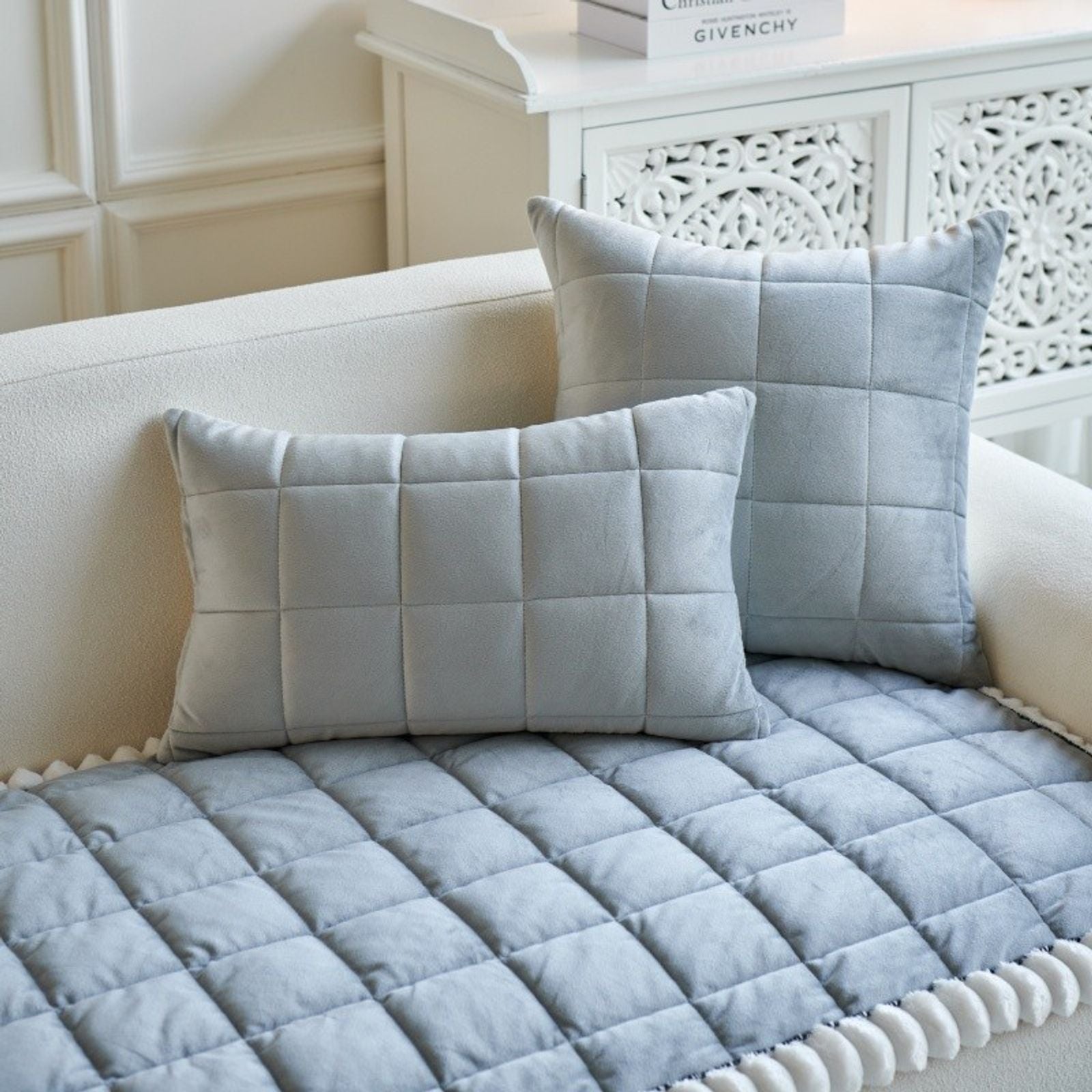 Simple Solid Color Thick Sofa Cushion for Living Room