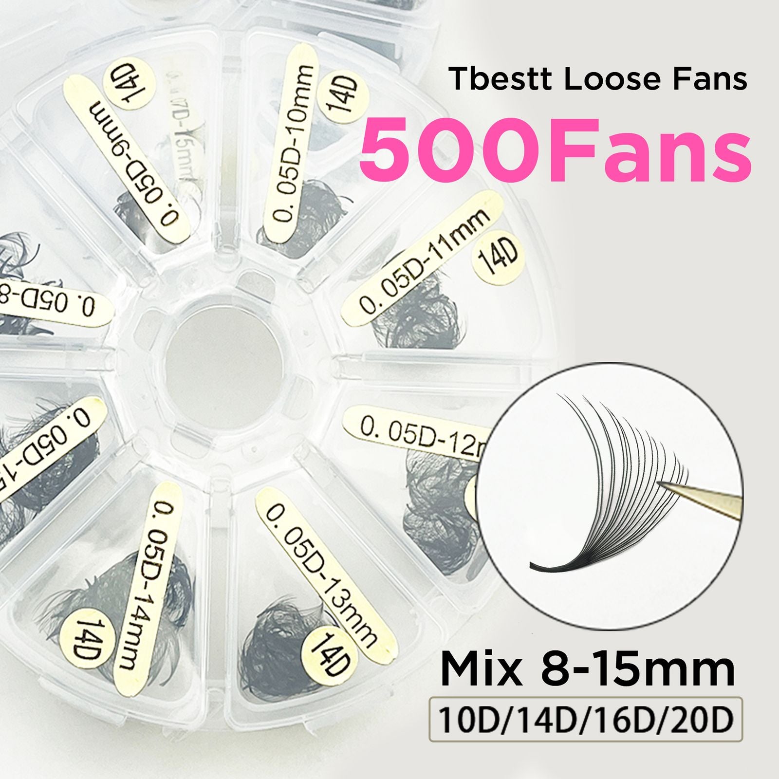 Professional Silk Premade Volume Fans with Pointy Base