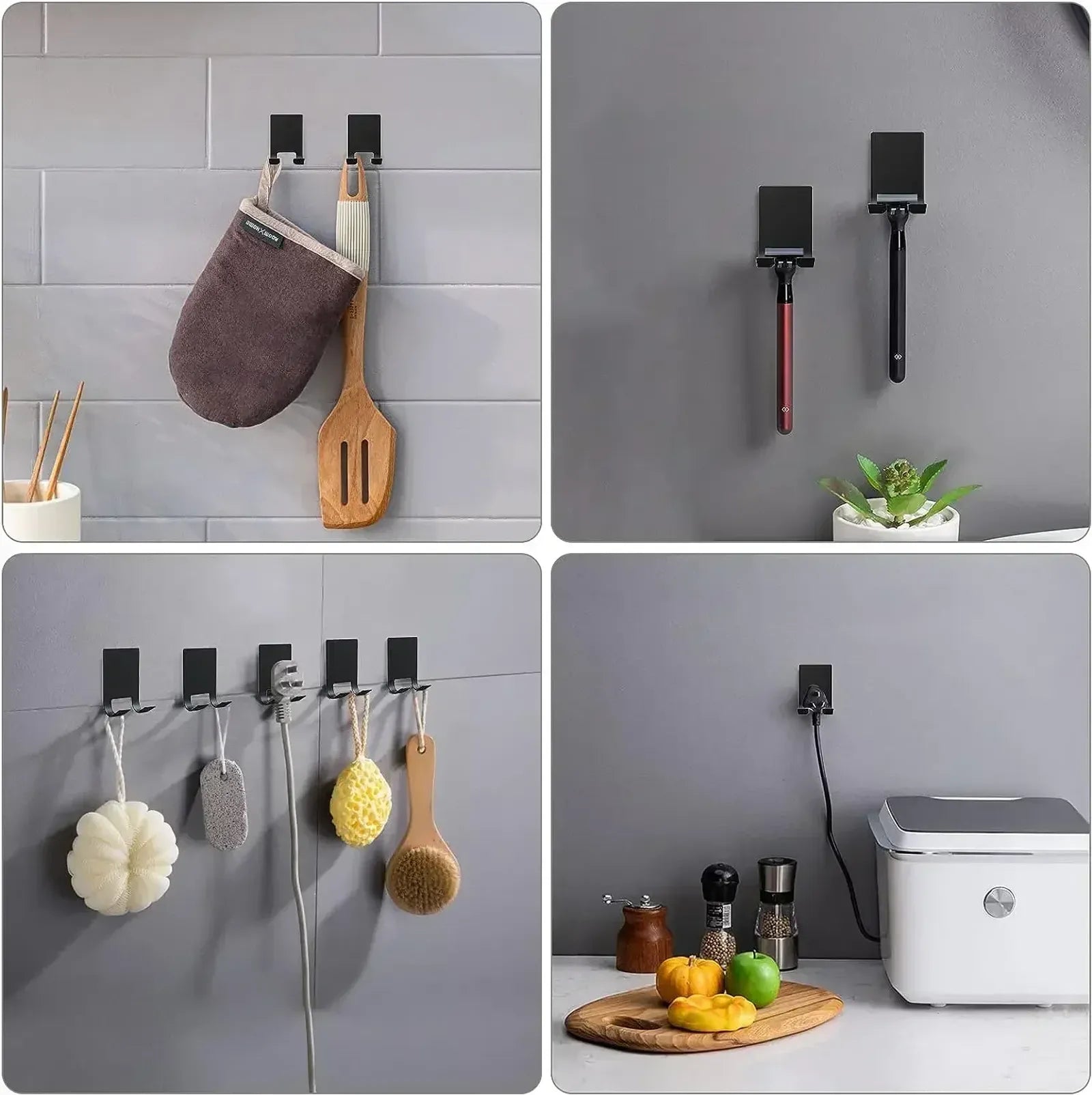 Punch-Free Shaving Razor Holder for Bathroom and Kitchen