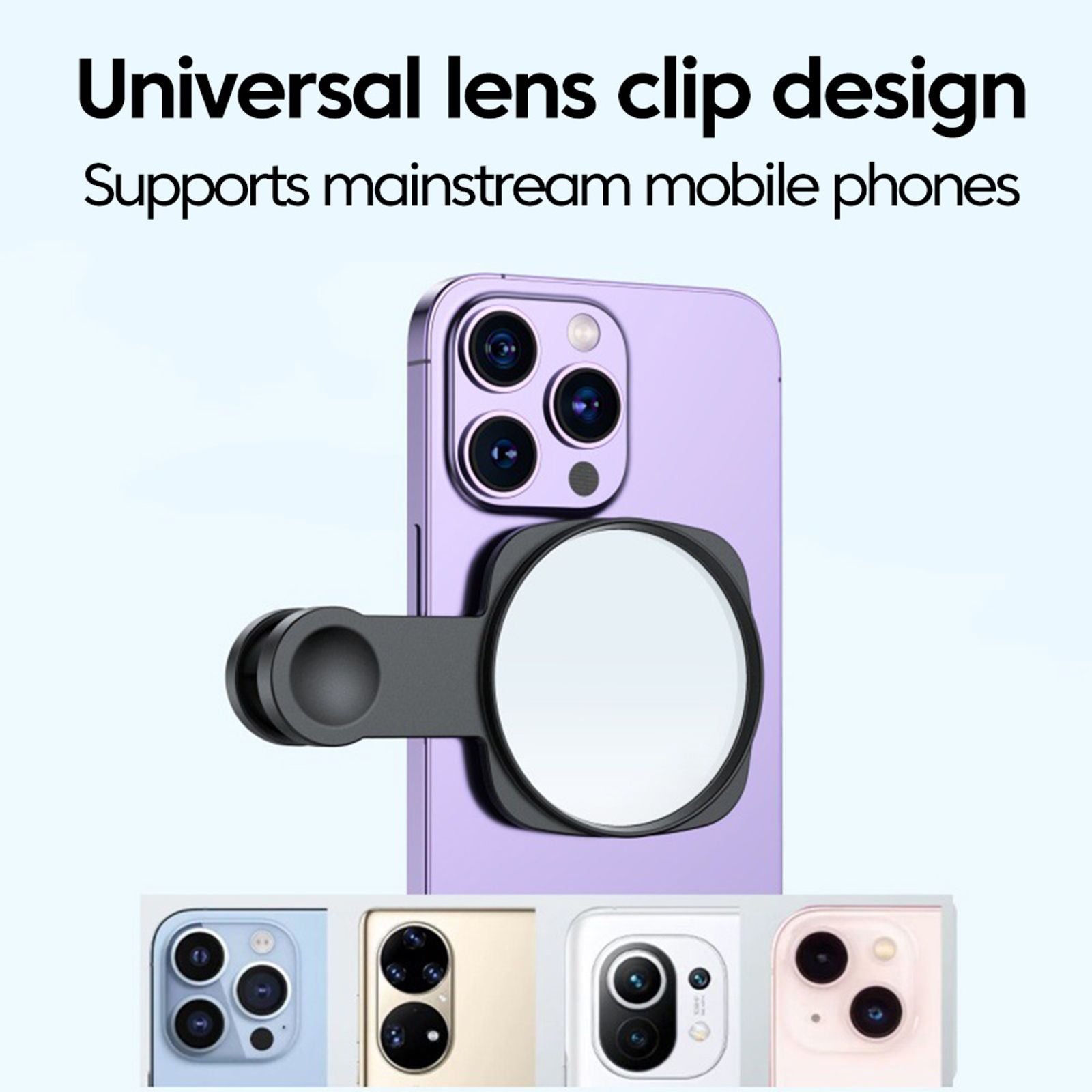 Smartphone Camera Lens Selfie Mirror Clip Kit