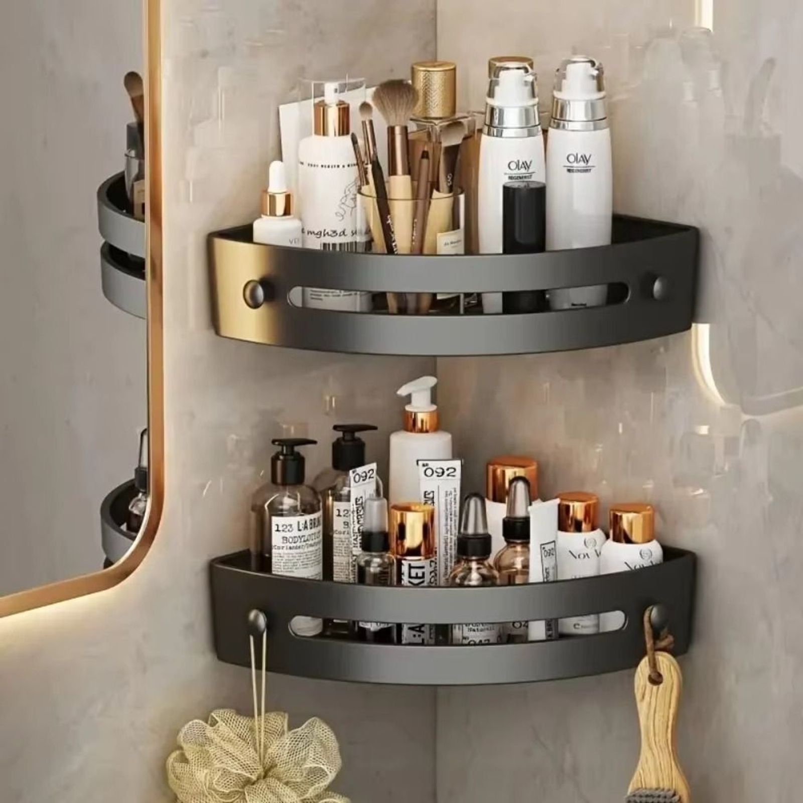 Triangle Large Capacity Wall-Mounted Bathroom Shelves