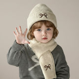 Korean Kids' Knitted Hat and Scarf Set - Winter Warmth