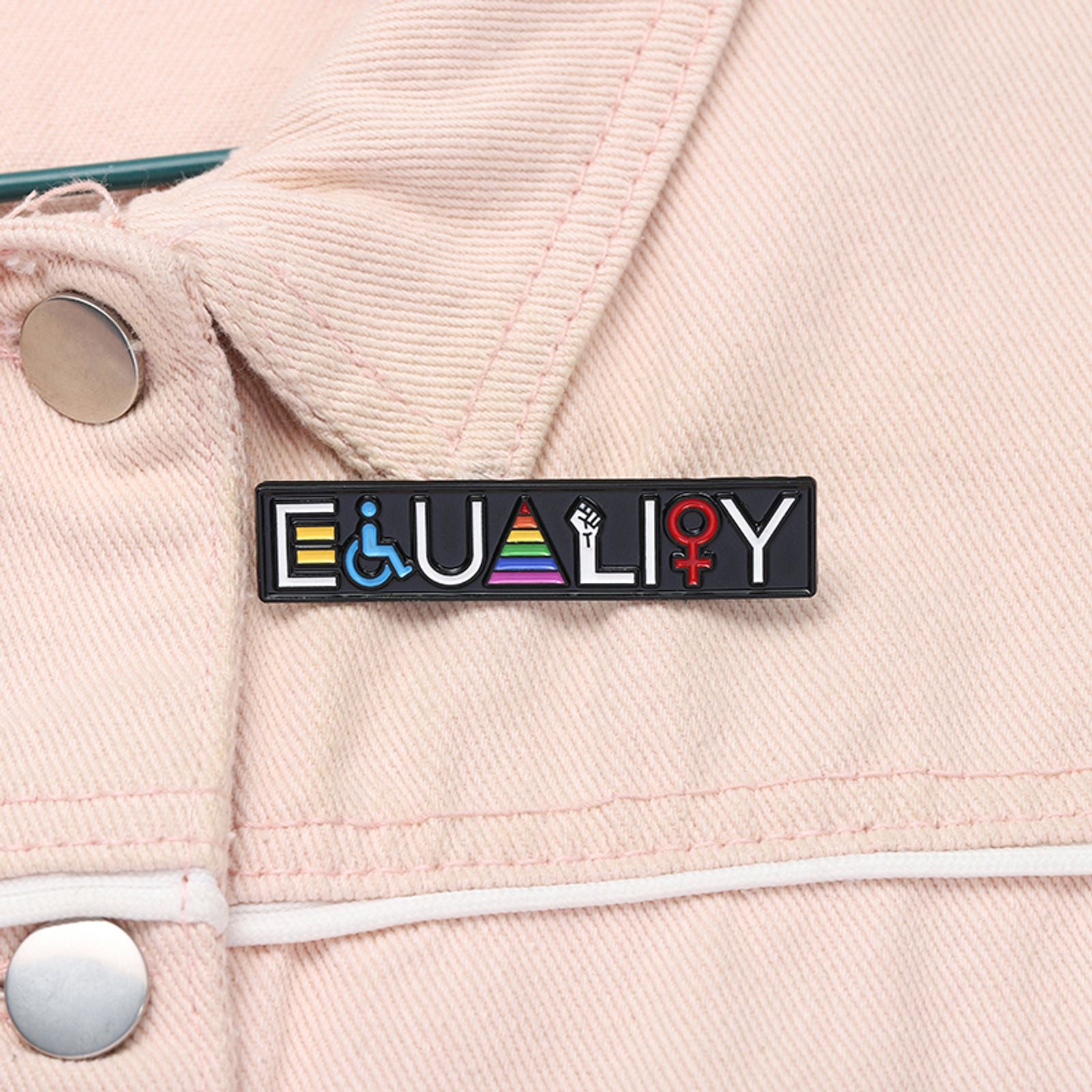 Gender Equality Enamel Pins - Rainbow Women Power Brooches