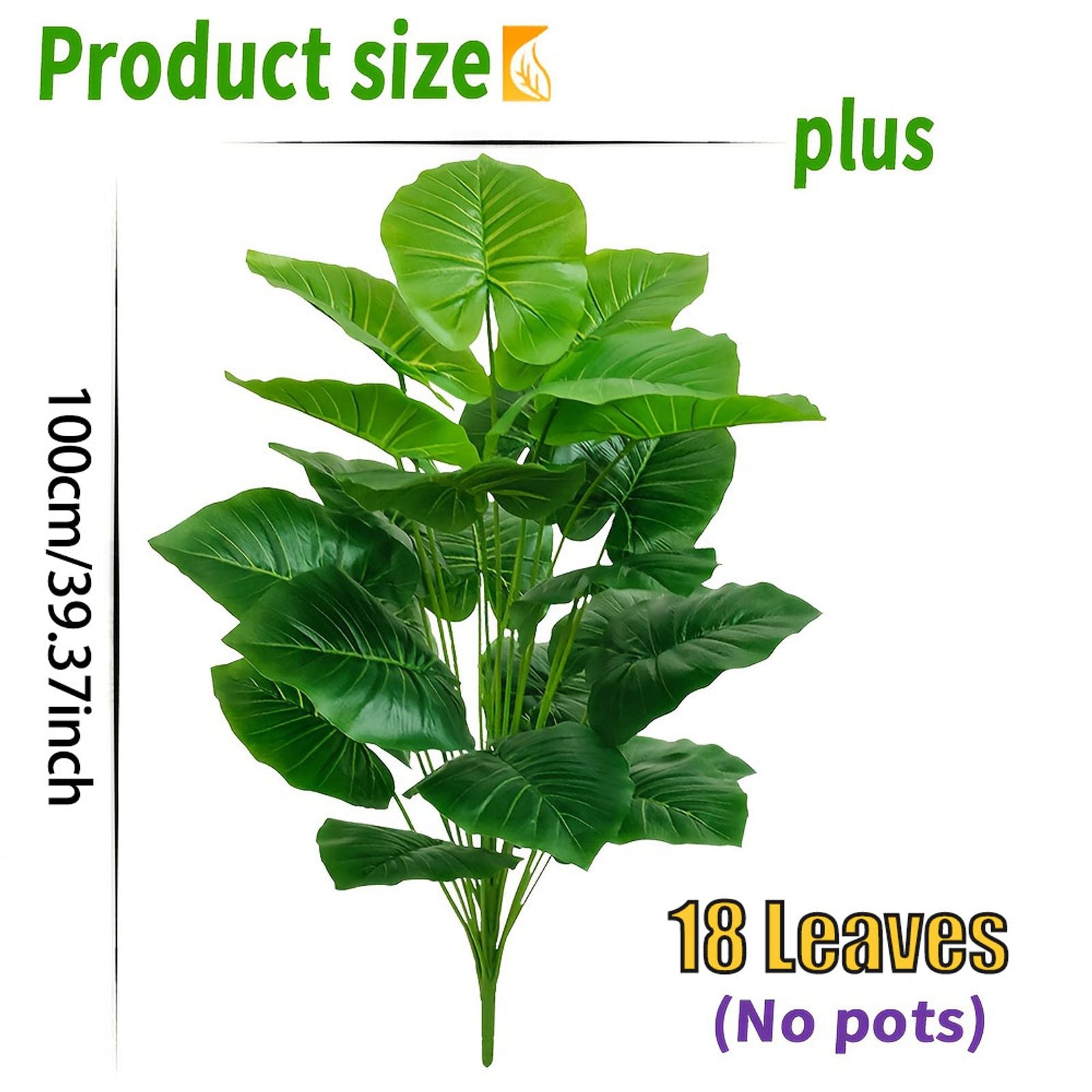 Lifelike 100cm Artificial Palm Tree with 18 Leaves