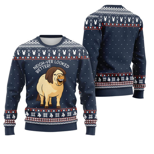 Funny Horse Meme Ugly Christmas Sweater for Men and Women